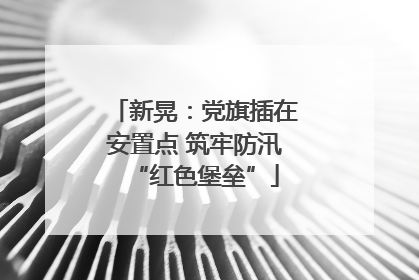 新晃：党旗插在安置点 筑牢防汛“红色堡垒”