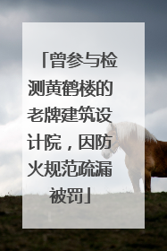 曾参与检测黄鹤楼的老牌建筑设计院，因防火规范疏漏被罚
