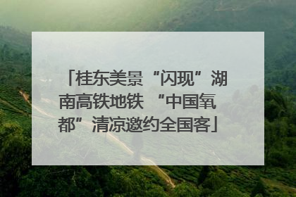 桂东美景“闪现”湖南高铁地铁 “中国氧都”清凉邀约全国客