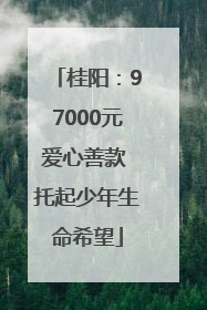 桂阳：97000元爱心善款 托起少年生命希望