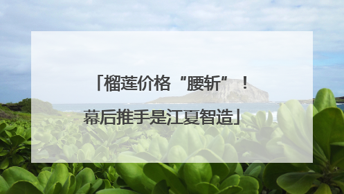 榴莲价格“腰斩”！幕后推手是江夏智造