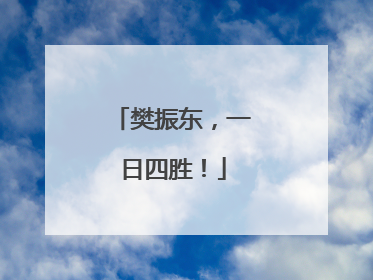 樊振东，一日四胜！
