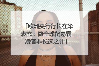 欧洲央行行长在华表态：做全球贸易霸凌者非长远之计