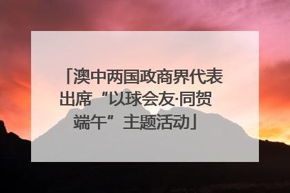 澳中两国政商界代表出席“以球会友·同贺端午”主题活动