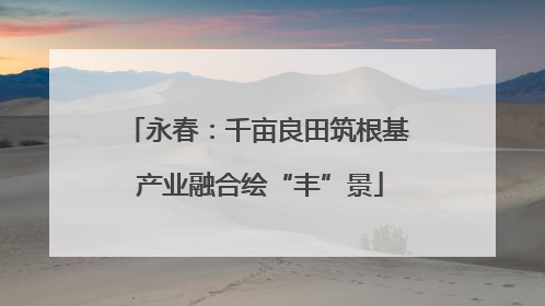 永春：千亩良田筑根基 产业融合绘“丰”景