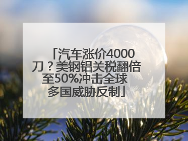 汽车涨价4000刀？美钢铝关税翻倍至50%冲击全球 多国威胁反制