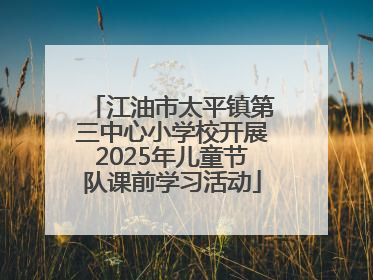 江油市太平镇第三中心小学校开展2025年儿童节队课前学习活动