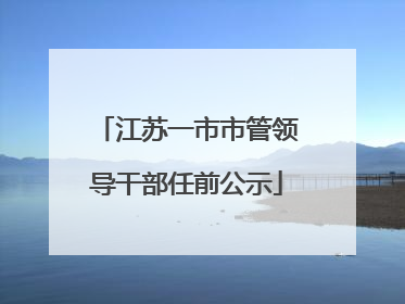 江苏一市市管领导干部任前公示
