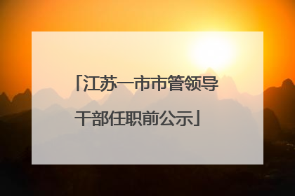 江苏一市市管领导干部任职前公示