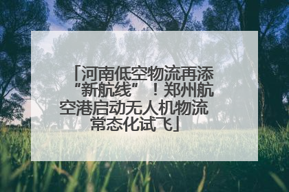 河南低空物流再添“新航线”！郑州航空港启动无人机物流常态化试飞