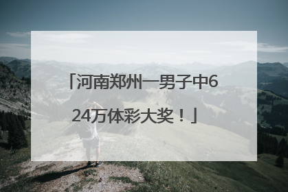 河南郑州一男子中624万体彩大奖！
