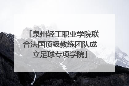 泉州轻工职业学院联合法国顶级教练团队成立足球专项学院
