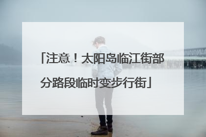 注意！太阳岛临江街部分路段临时变步行街