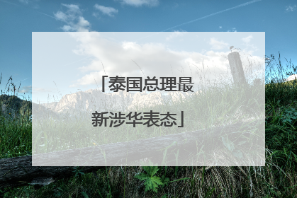 泰国总理最新涉华表态