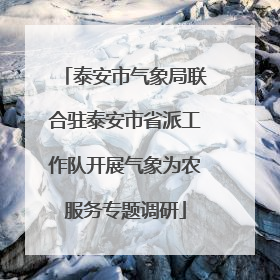 泰安市气象局联合驻泰安市省派工作队开展气象为农服务专题调研
