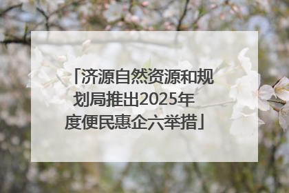济源自然资源和规划局推出2025年度便民惠企六举措