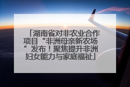湖南省对非农业合作项目“非洲母亲新农场”发布！聚焦提升非洲妇女能力与家庭福祉