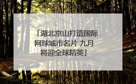 湖北京山打造国际网球城市名片 九月将迎全球精英