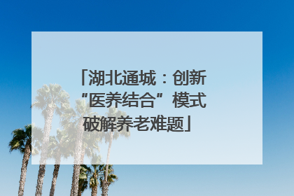 湖北通城：创新 “医养结合”模式 破解养老难题