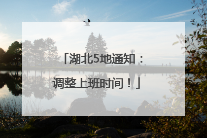 湖北5地通知：调整上班时间！