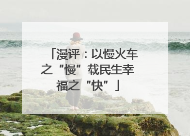 漫评：以慢火车之“慢”载民生幸福之“快”