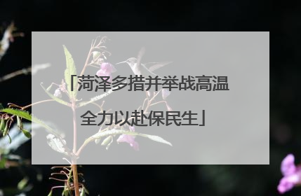 菏泽多措并举战高温 全力以赴保民生