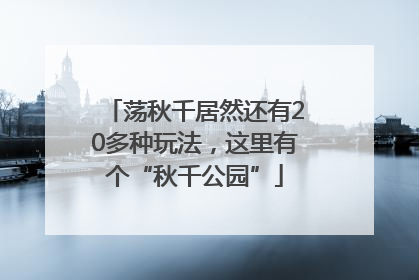 荡秋千居然还有20多种玩法，这里有个“秋千公园”