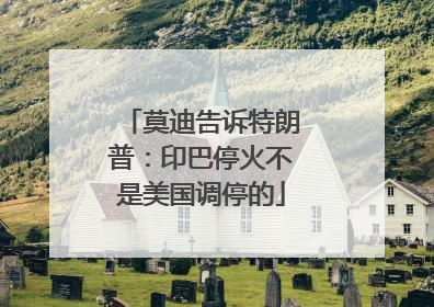 莫迪告诉特朗普：印巴停火不是美国调停的