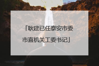 耿建已任泰安市委市直机关工委书记