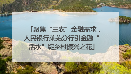 聚焦“三农”金融需求，人民银行莱芜分行引金融“活水”绽乡村振兴之花