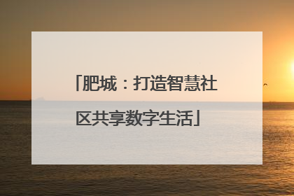 肥城：打造智慧社区共享数字生活