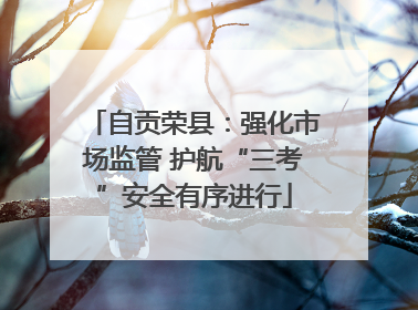 自贡荣县：强化市场监管 护航“三考”安全有序进行
