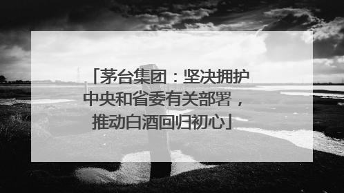 茅台集团：坚决拥护中央和省委有关部署，推动白酒回归初心