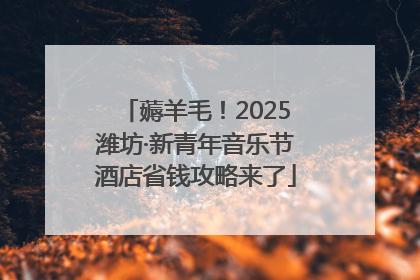 薅羊毛！2025潍坊·新青年音乐节酒店省钱攻略来了