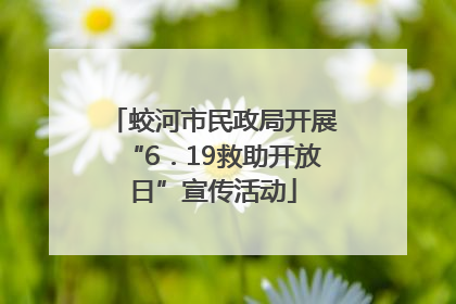 蛟河市民政局开展“6．19救助开放日”宣传活动