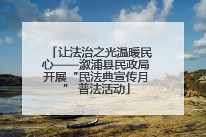 让法治之光温暖民心——溆浦县民政局开展“民法典宣传月” 普法活动