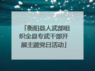 衡阳县人武部组织全县专武干部开展主题党日活动