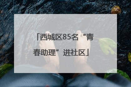 西城区85名“青春助理”进社区