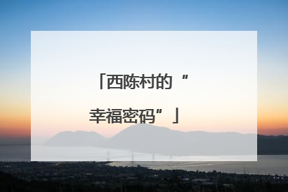 西陈村的“幸福密码”