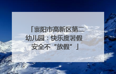 襄阳市高新区第二幼儿园：快乐度暑假 安全不“放假”
