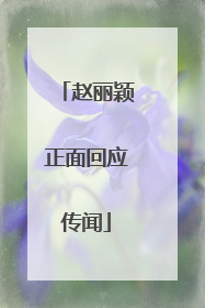赵丽颖正面回应传闻