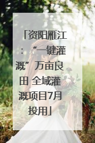 资阳雁江：“一键灌溉”万亩良田 全域灌溉项目7月投用