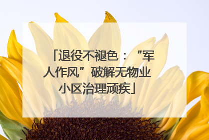 退役不褪色：“军人作风”破解无物业小区治理顽疾