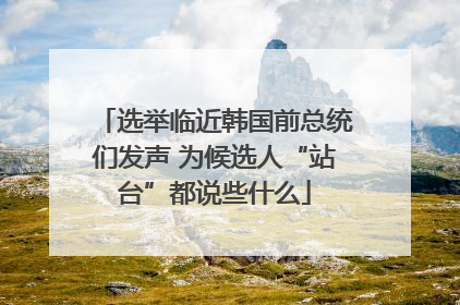 选举临近韩国前总统们发声 为候选人“站台”都说些什么
