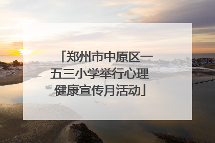 郑州市中原区一五三小学举行心理健康宣传月活动