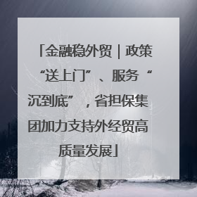 金融稳外贸｜政策“送上门”、服务“沉到底”，省担保集团加力支持外经贸高质量发展