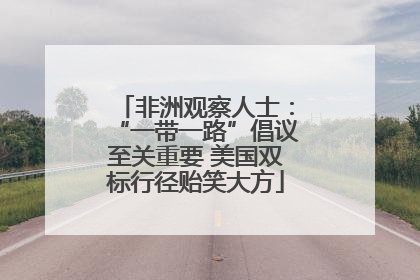 非洲观察人士：“一带一路”倡议至关重要 美国双标行径贻笑大方