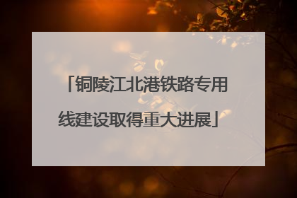 铜陵江北港铁路专用线建设取得重大进展