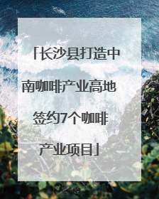 长沙县打造中南咖啡产业高地 签约7个咖啡产业项目