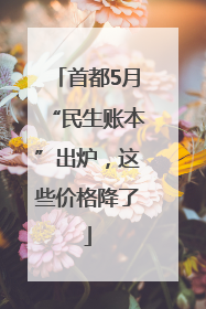 首都5月“民生账本”出炉，这些价格降了